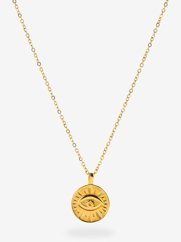Ezaria Kette in Gold mit rundem Nazar-Anhänger