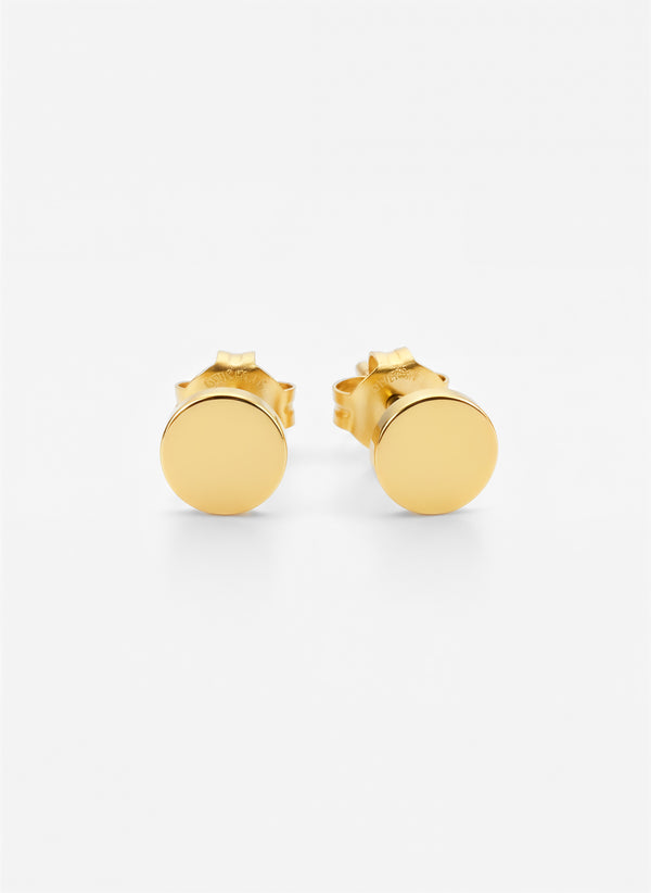 Linu Ohrstecker, flache goldene Plättchen-Discs aus 316L Edelstahl