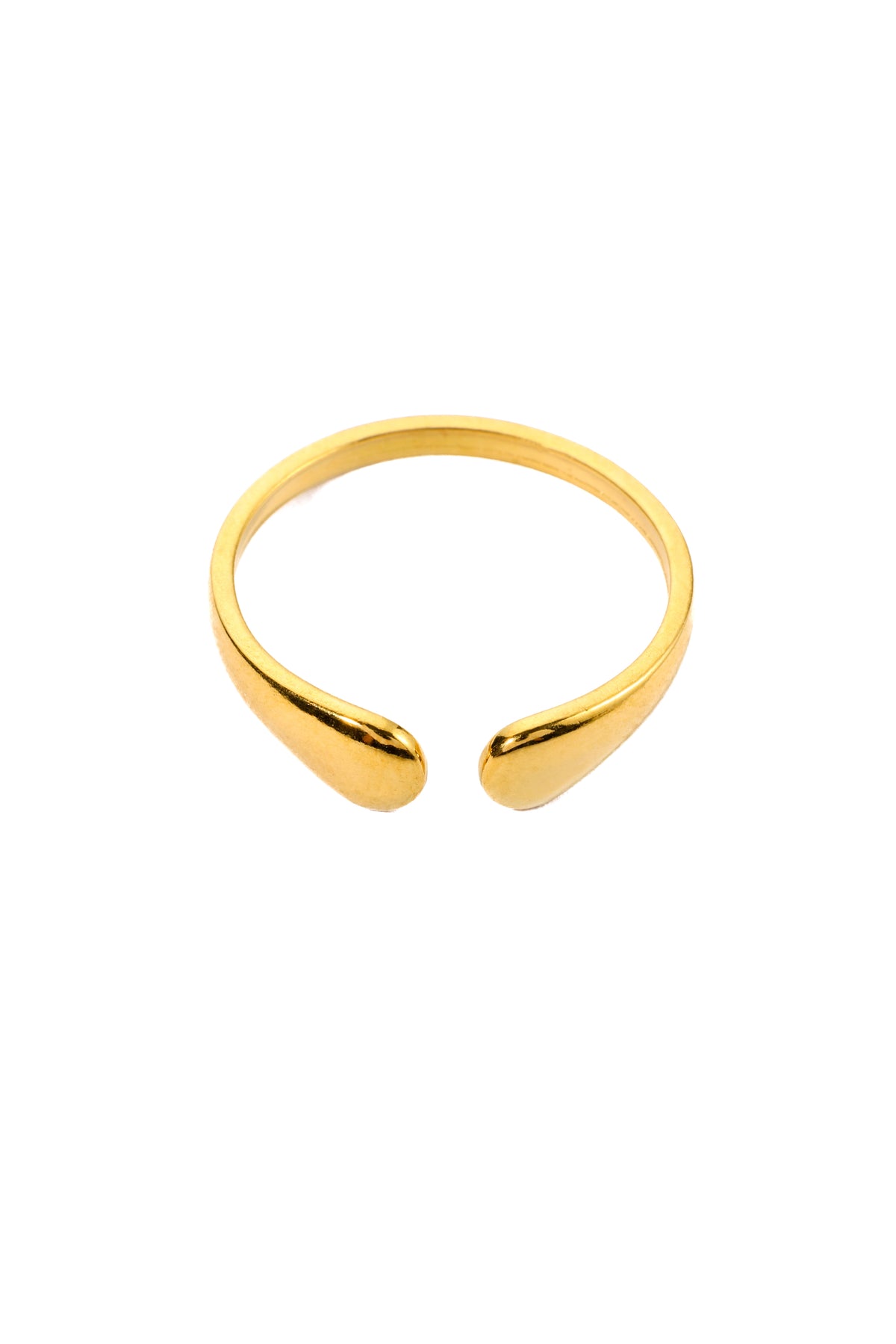 Amelina Ring – Edelstahl 18K vergoldet, Ring mit organischer Tropfenform, freigestelltes Produktfoto