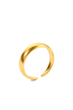 Aralyn Ring – Edelstahl 18K vergoldet, schlichter Ring mit glatter Oberfläche, freigestelltes Produktfoto