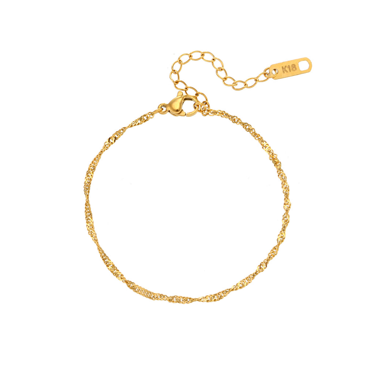 Freisteller-Bild des Fayara Armbands aus Edelstahl 18K vergoldet mit feiner Gliederstruktur