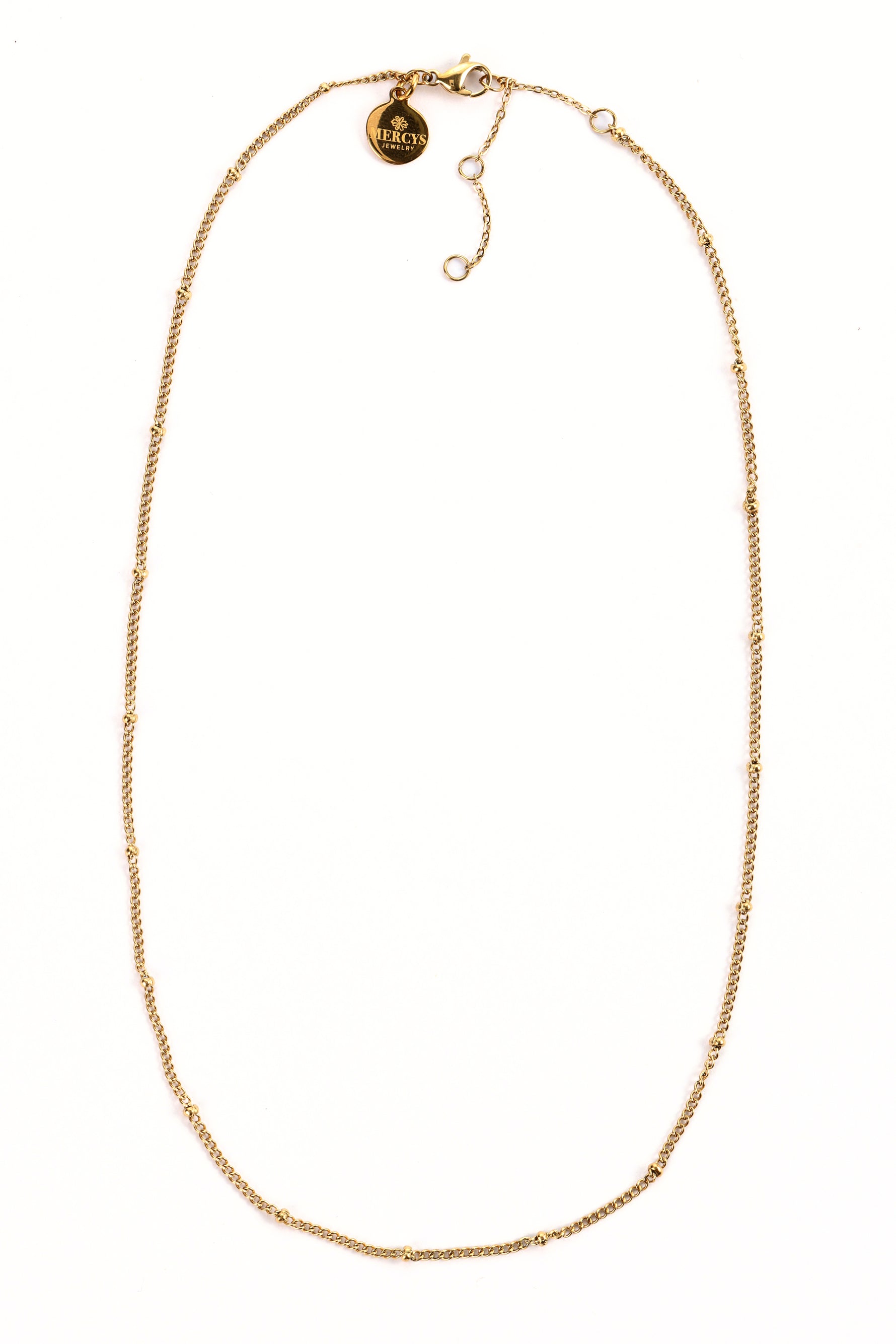 Elysian Layers Kette – Edelstahl 18K vergoldet, feine Kette ohne Anhänger mit Verschluss, freigestelltes Produktfoto