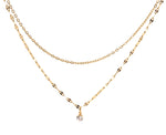 Lirae Kette – Edelstahl 18K vergoldet, filigrane Layering-Kette mit Zirkonia-Anhänger, Produktfoto