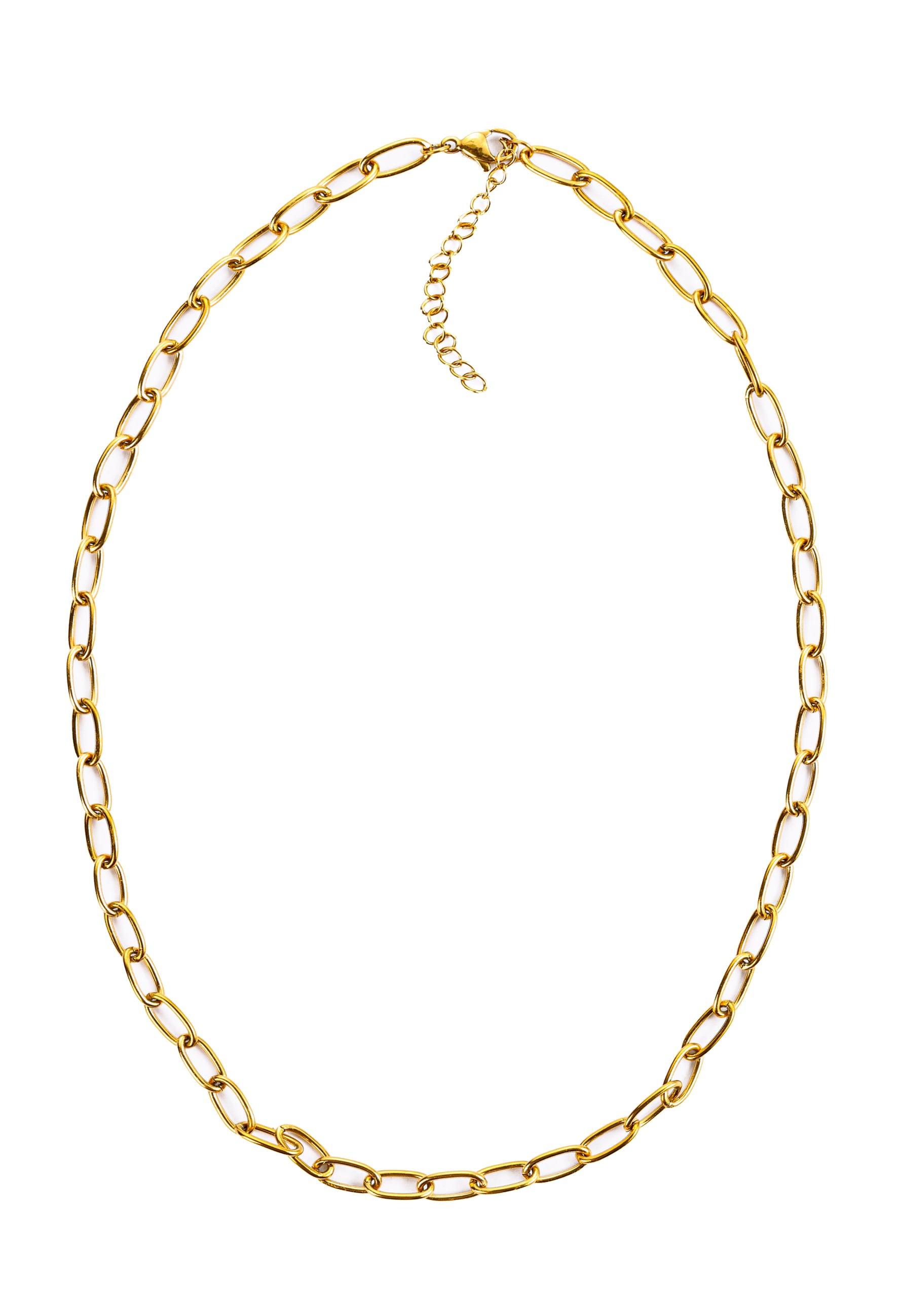 Marva Kette – Edelstahl 18K vergoldet, Statement-Gliederkette mit Verschluss, freigestelltes Produktfoto