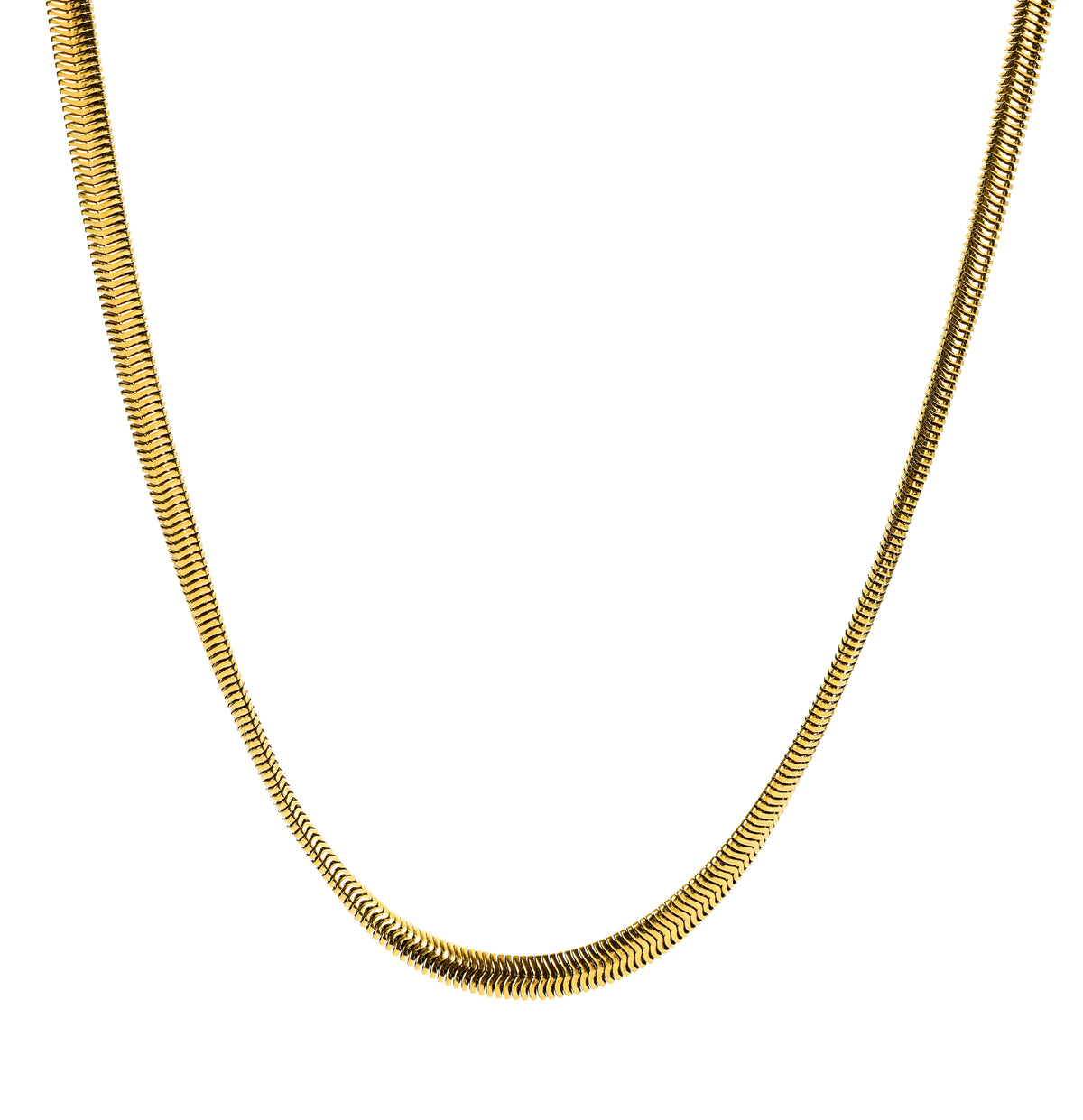 Soleya Kette – Edelstahl 18K vergoldet, breite Snake-Gliederkette, freigestelltes Produktbild