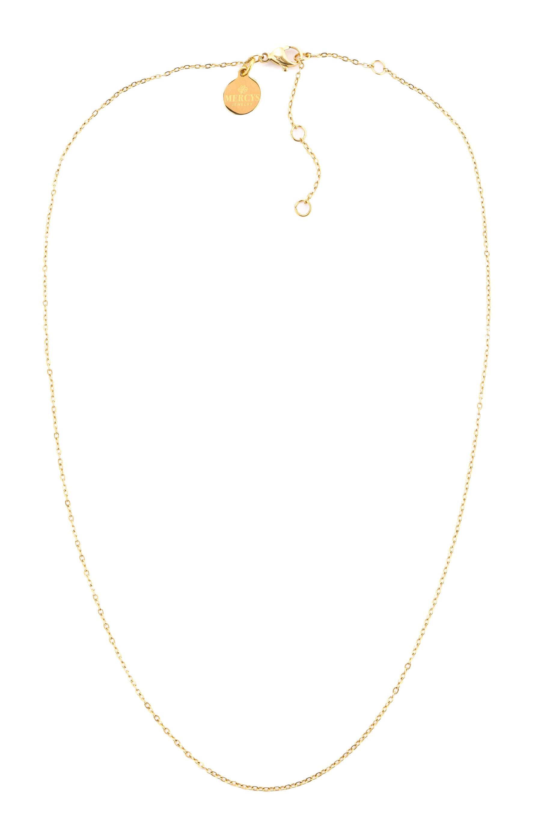 Vela Layers Kette – Edelstahl 18K vergoldet, feine Layering-Kette ohne Anhänger mit Verschluss, freigestelltes Produktfoto