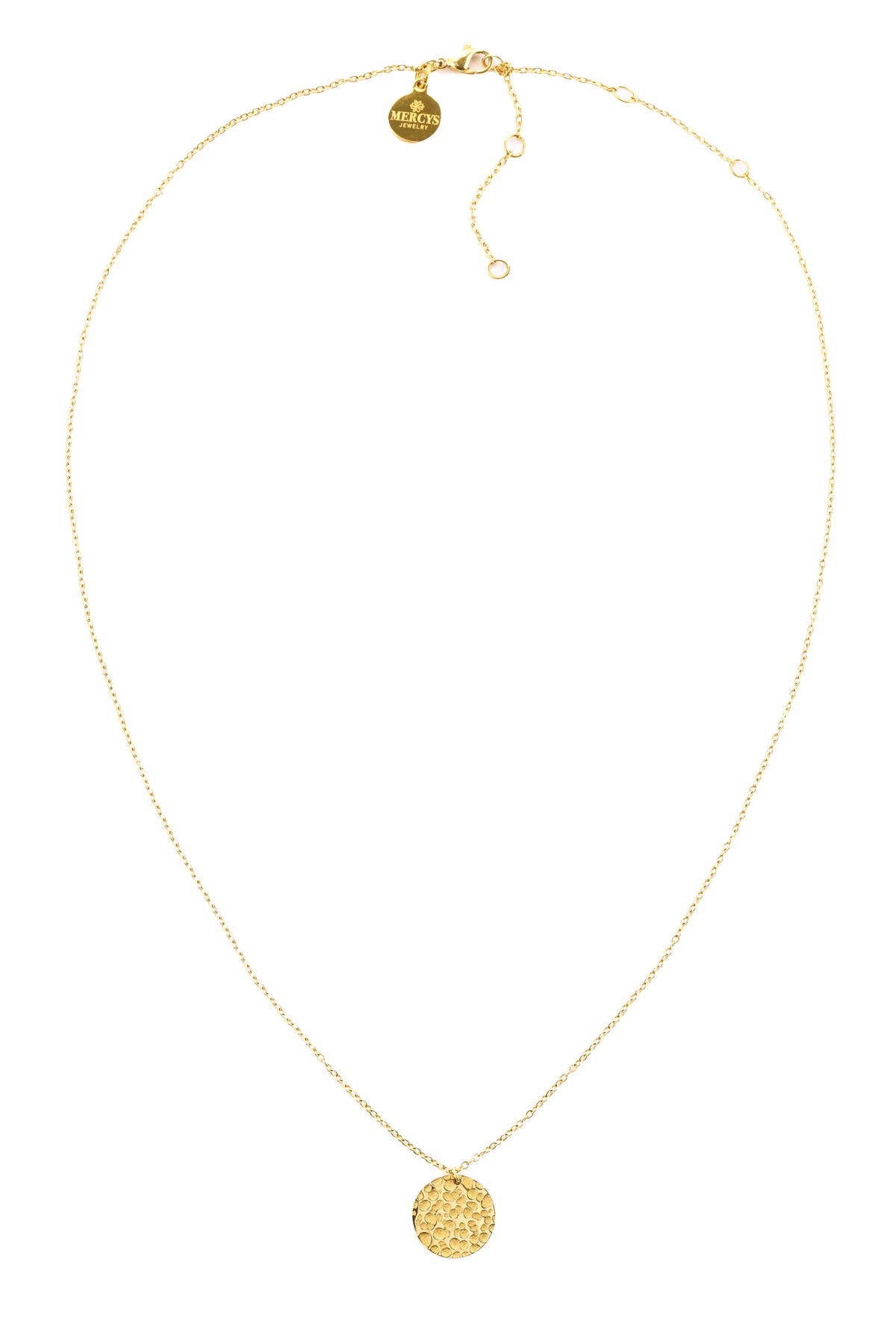 Vela Layers Kette – Edelstahl 18K vergoldet, mehrreihige Layering-Kette mit Coin-Anhänger, Produktfoto mit Verschluss