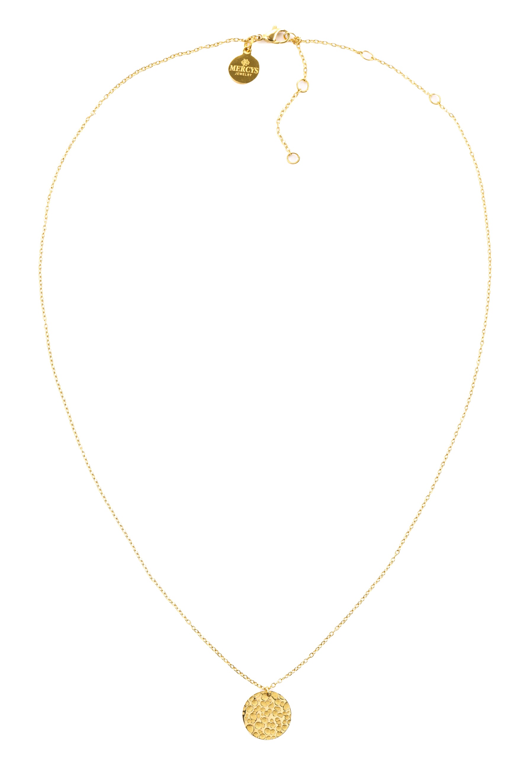 Vela Layers Kette – Edelstahl 18K vergoldet, mehrreihige Layering-Kette mit Coin-Anhänger, Produktfoto mit Verschluss