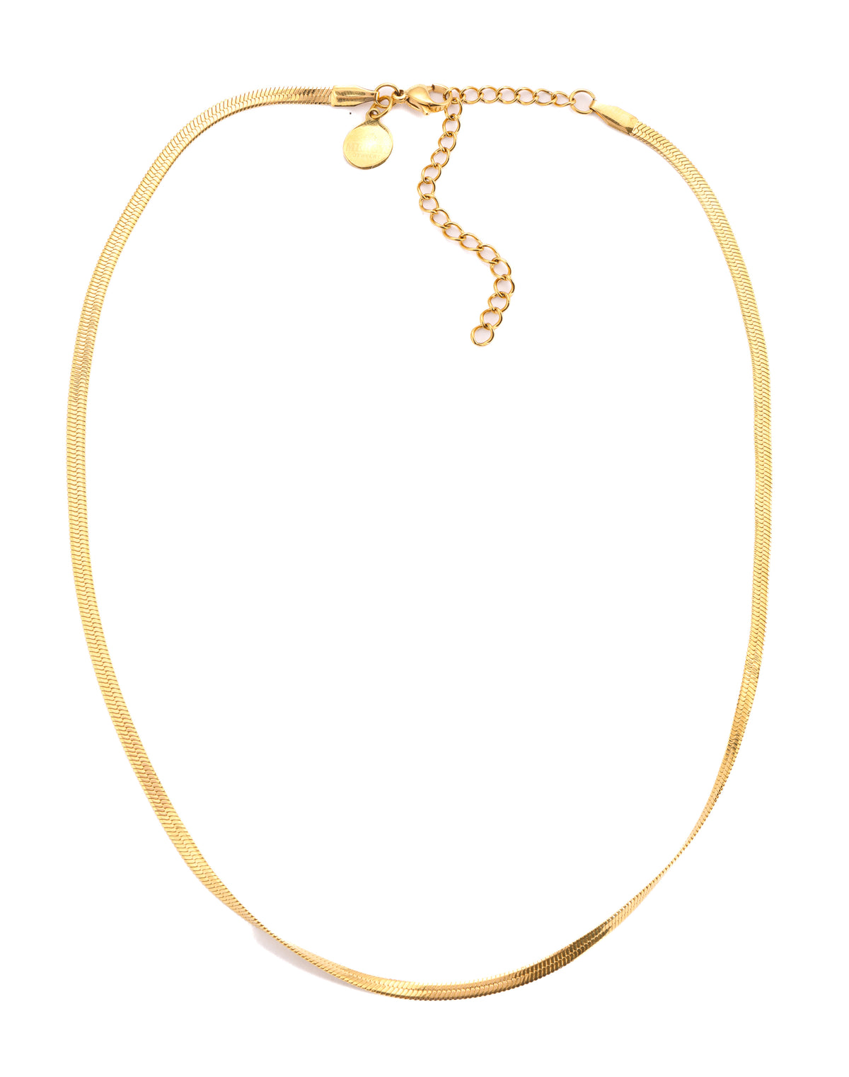 Velira Kette – Edelstahl 18K vergoldet, Sleek-Snake-Halskette in glatter Form mit Verschluss, Produktfoto