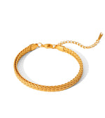 Freisteller-Bild vom Kaelwyn Armband, geflochtene Glieder aus Edelstahl 18K vergoldet