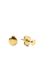 Linu Studs Ohrstecker Edelstahl 18K vergoldet – freigestelltes Produktbild, minimalistische runde Ohrstecker in Gold
