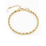 Freisteller-Bild vom Tharien Armband mit gedrehter Rope-Struktur, elegantes Armband aus Edelstahl 18K vergoldet