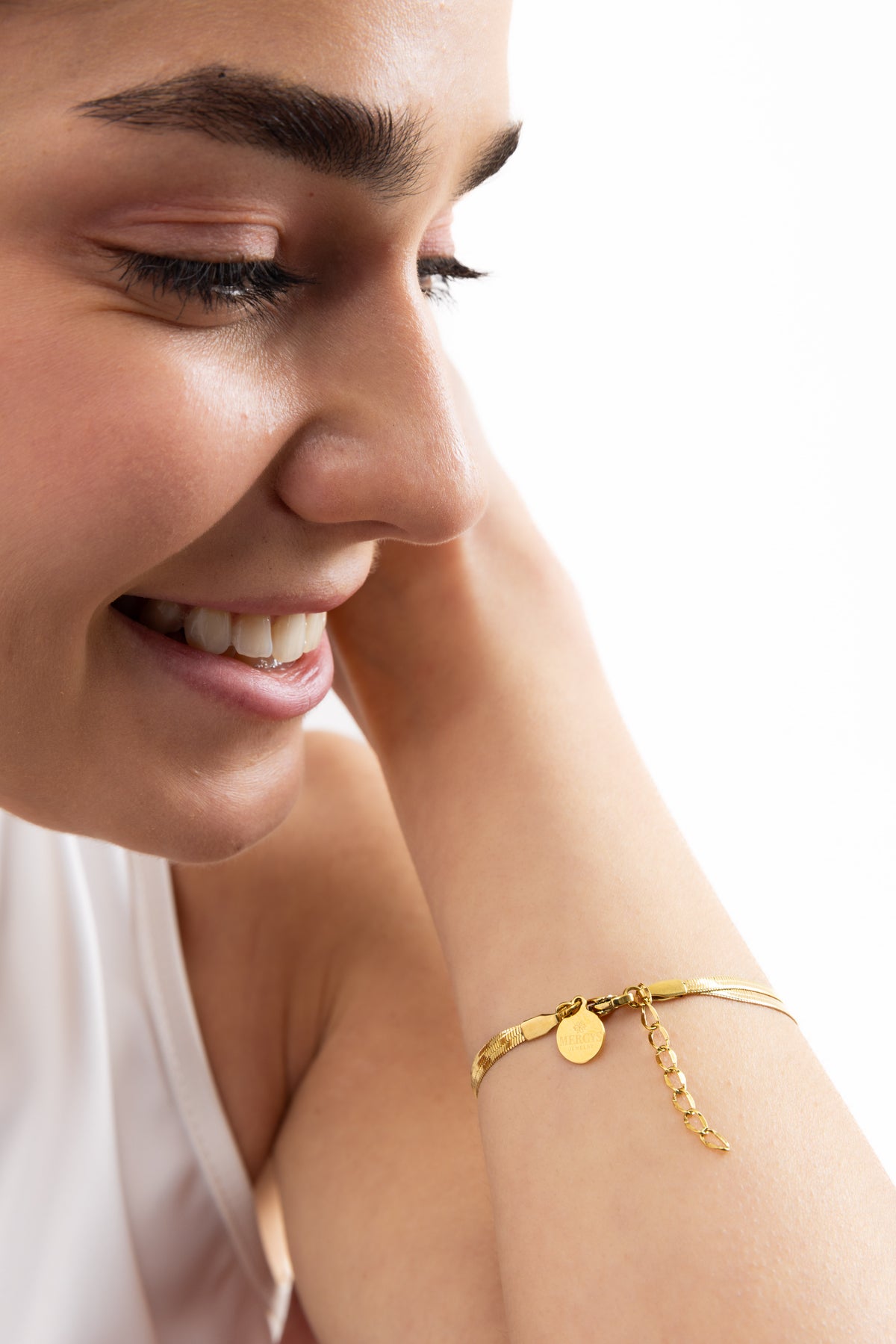 Velira Armband – doppelte Snake-Kette mit Verlängerung und Anhänger, Verschluss-Detail